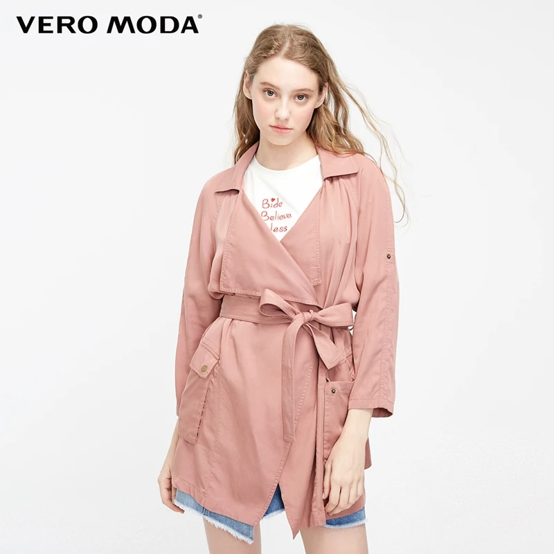 Vero Moda Женская лацкан регулируемые рукава Тренч | 319117503