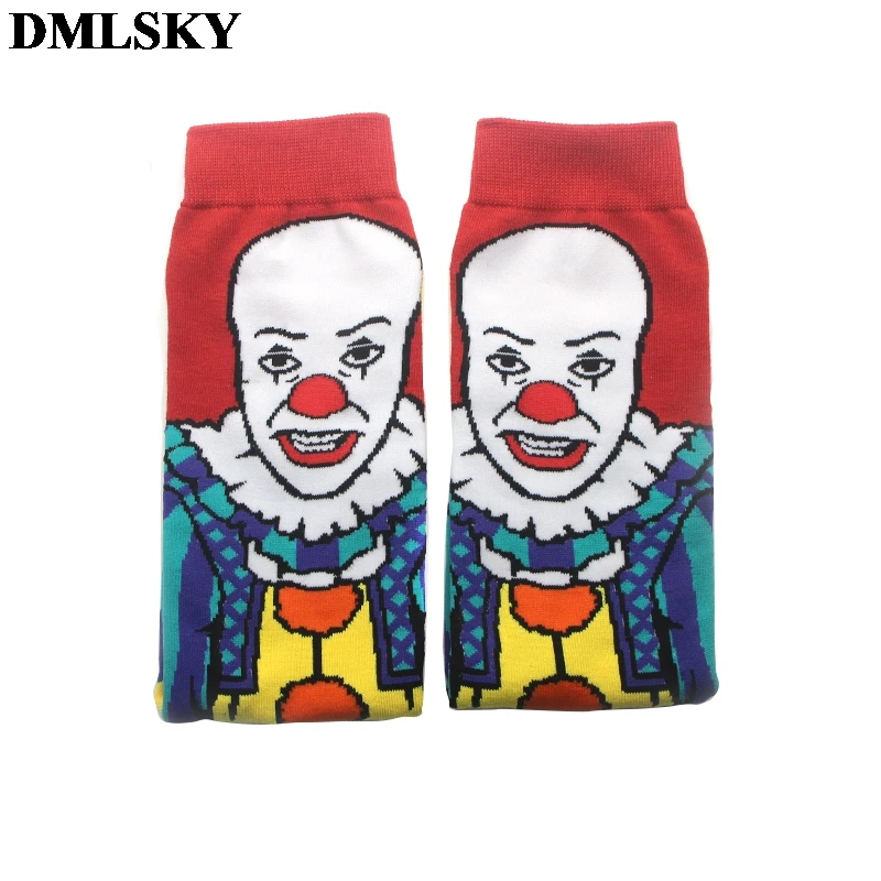 DMLSKY Stephen King's It забавные Женские носочки мужские модные хлопковые носки с 3D принтом носки с рисунками новинка носки M3719