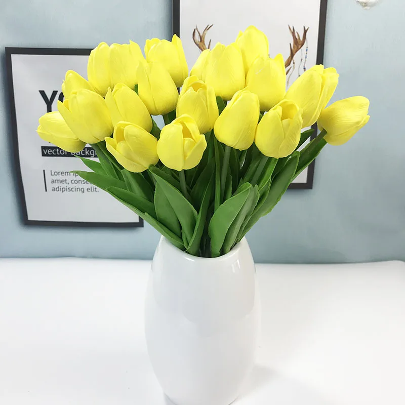 Pu Tulip Imitation Flower Tulip Bouquets Of Fake Home Decoration Flowers Multicolor Optional For Wedding Decoration JH67 (1)