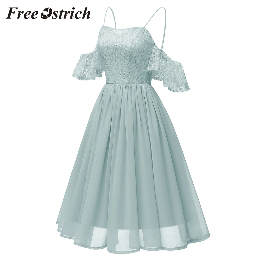 Ostrich,, женское винтажное платье принцессы, цветочное, кружевное, коктейльное, с круглым вырезом, вечерние, алиновое, свободное платье, однотонное, шифоновое платье принцессы