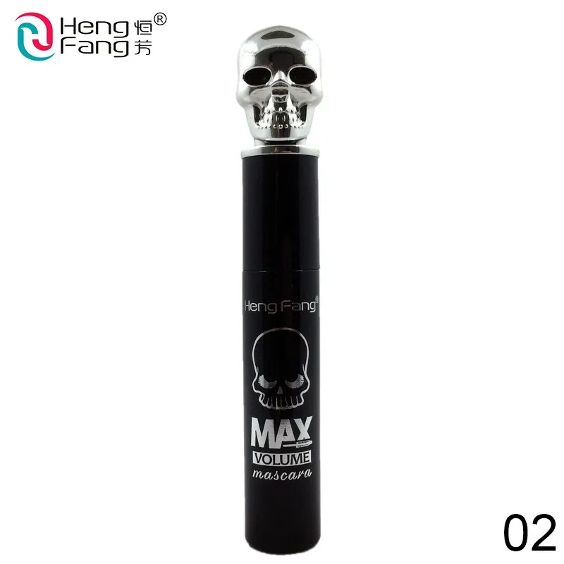 HengFang brand ink black mscara makeup skull shape MAX colossal Lengthening cilia waterproof Curling mascaras thick cosmetics