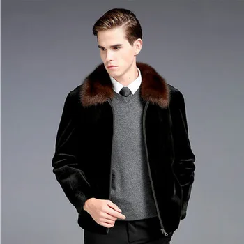 

S-6XL New Fashion Male Faux Fur Jacket Coat Zipper High Imitation Mink Fur Coat Man Winter Clothes