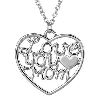

Wholesale Lot Sale Silver Tone I Love You Mom Heart XOXO MOM Necklace Mother's Birthday Mother's Day Necklace