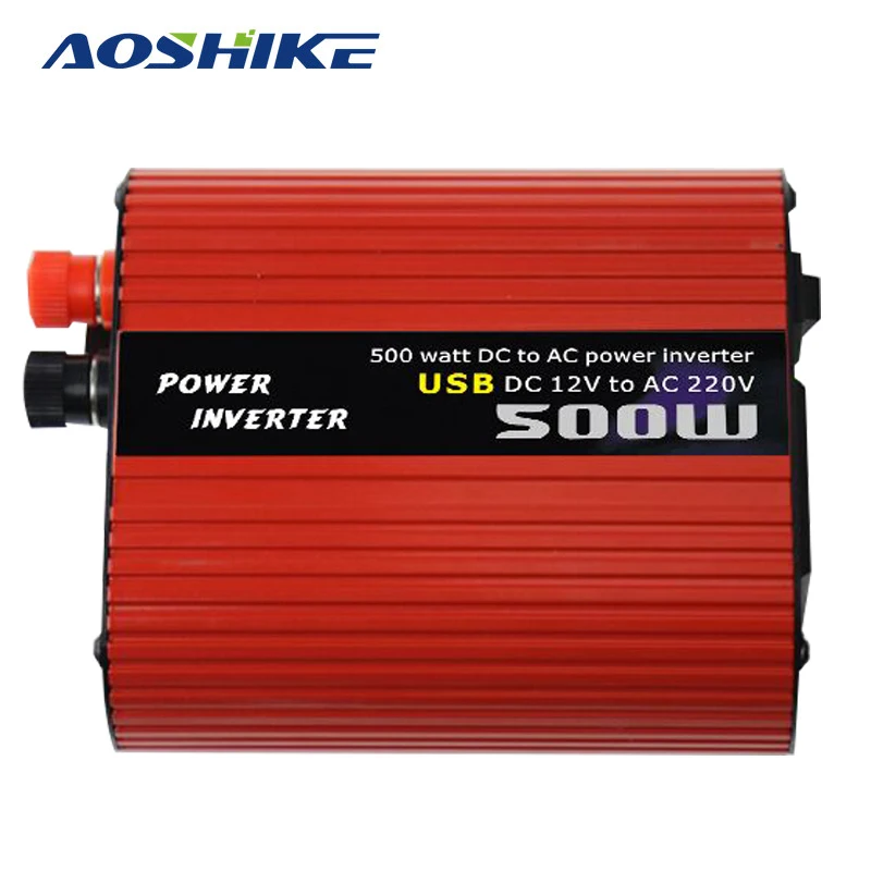 

Aoshike 500w Car Inverter DC 12v to AC 220V Automobiles Power Inverter USB Charging 12V 220V Inversor Carregador Veicular