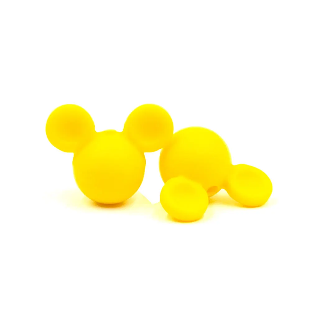 Yellow 15 шт мышь перле Силиконовые Зубные бисер ребенок Прорезывание Зубов Бусины мультфильм прорезывание зубов бусины для ожерелья BPA бесплатно детский Прорезыватель игрушка - Цвет: Yellow