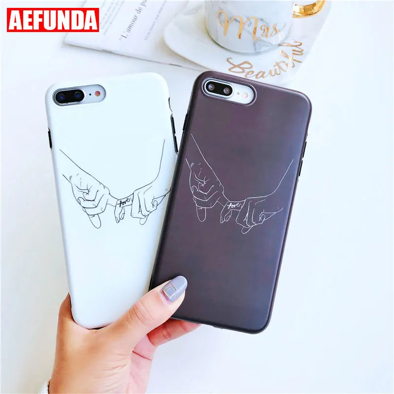 

Hand in Hand Hook Finger Couples Promise IMD TPU Phone Case for iPhone X XS Max XR 7 8 Plus 6 6S 8Plus 7Plus Lovers Cover Coque