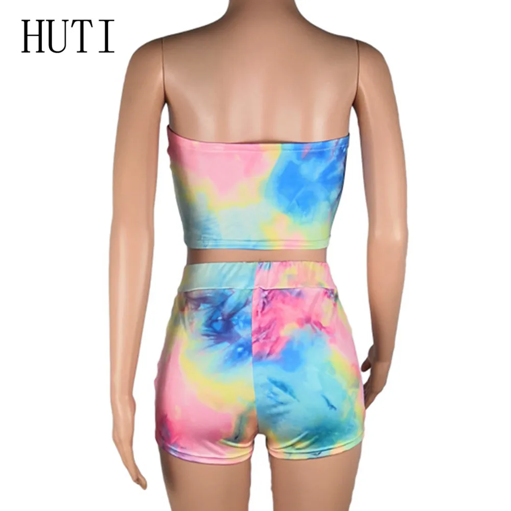 HUTI Summer Two Pieces Sets Women Playsuits Sexy Off Shoulder Sleeveless Crop Top and Shorts Pants Vintage Rompers Overalls HUTI Summer Two Pieces Sets Women Playsuits Sexy Off Shoulder Sleeveless Crop Top and Shorts Pants Vintage Rompers Overalls