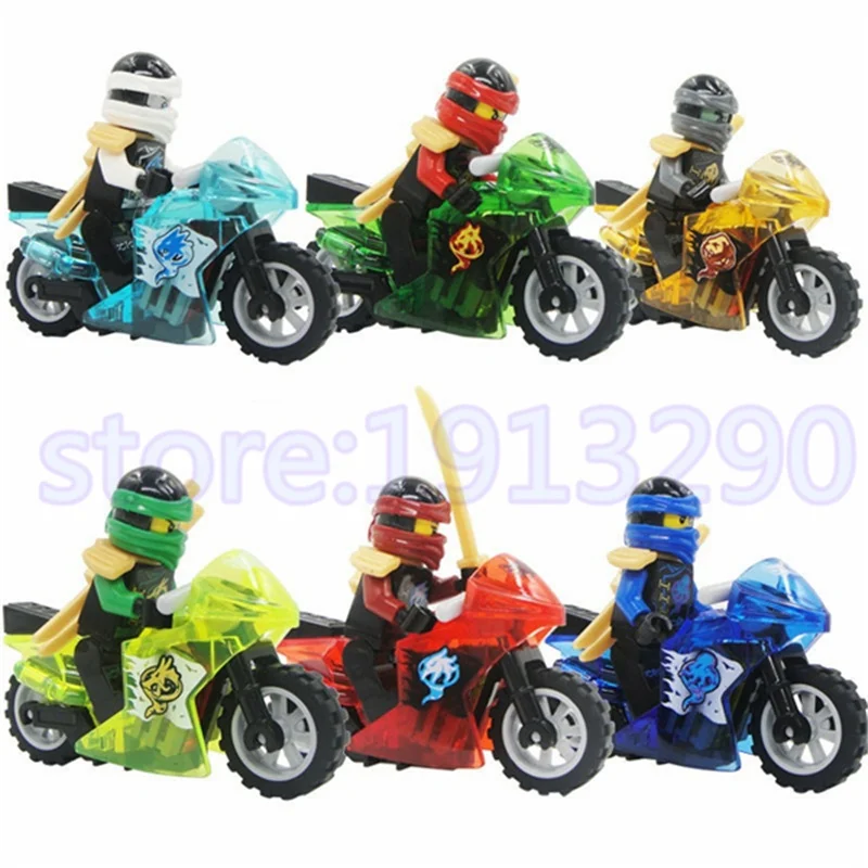 Ninja Building Blocks Cole Kai Jay Lloyd Nya Skylor Zane Pythor Chen Bicycle Compatible Ninjagoed Figures Toy Brick for Children