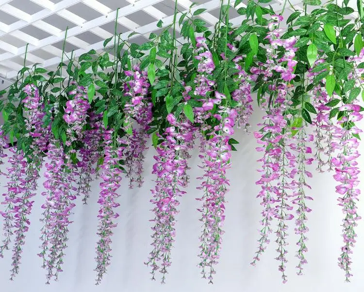 1pcs 66cm artificial flowers wedding decorative silk simulation flower colorful wall hanging wisteria wedding home decoration - Silk Arrangements For Home Decor 2 1pcs 66cm artificial flowers wedding decorative silk simulation flower colorful wall hanging wisteria wedding home decoration - Silk Arrangements For Home Decor 2