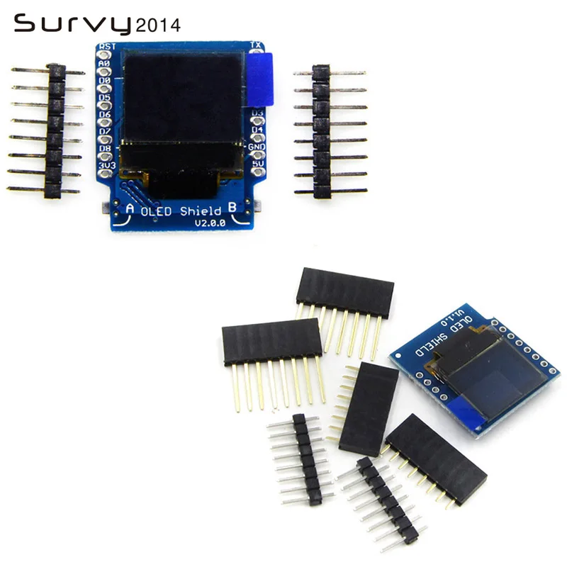 

OLED Shield Display V2.0/V1.0 For Wemos D1 Mini 0.66" Inch 64X48 IIC I2C Two Button Module