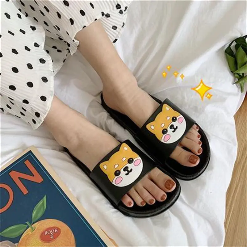 

Women Cute Dogs Slides Outside Beach Flip Flops Indoor Home Slippers Sandals Slip On Flip Flops Slippers Zapatillas Mujer SP31