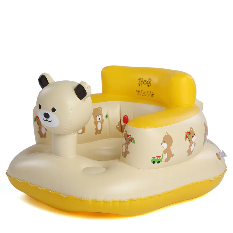 Надувное детское кресло для ванной комнаты с медведем, переносное детское сиденье, детское сиденье для кормления, учится играть в водные игры, диван для ванной