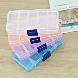 10 сеток Регулируемый Прозрачный ПП-пластик коробка для хранения мелких компонентов ювелирных изделий ящик для инструментов серьги из