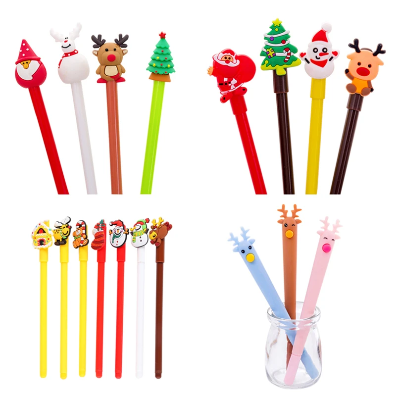 Christmas moose Pen 0.5mm gel pen New Strange Santa Claus cute Pens Stationery Gift Kawaii 23 Colors Office School Supplies