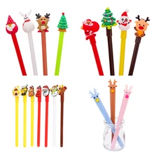 Christmas moose Pen 0.5mm gel pen New Strange Santa Claus cute Pens Stationery Gift Kawaii 23 Colors Office School Supplies