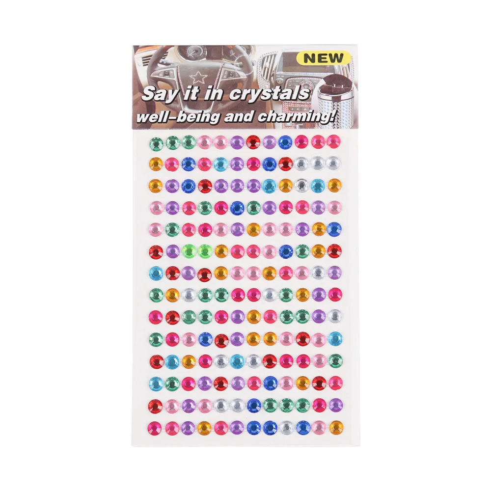 

1/2/3 Sheets 6mm Diy Decal Mobile/PC Art Crystal Diamond Rhinestone Self Adhesive Scrapbooking Stickers for Children's toys