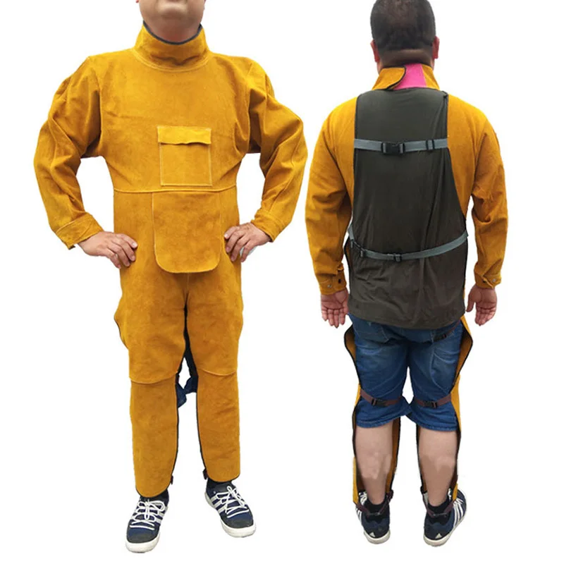 

Durable Leather Welding Long Coat Apron Protective Clothing Apparel Suit Welder Workplace Safety Clothing
