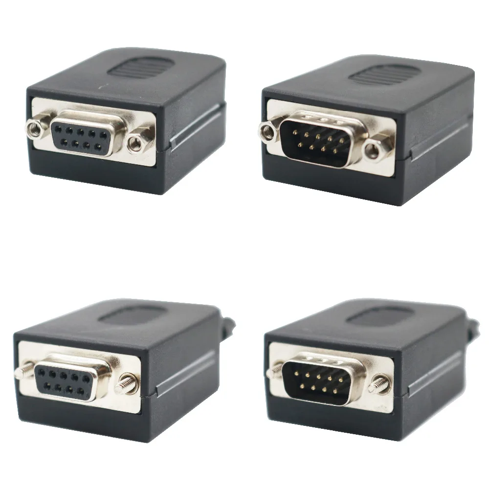 

DB9 Male/Female 9Pin D-Sub Connector Plastic Cover solderless Terminal Board Screw/Nut Type