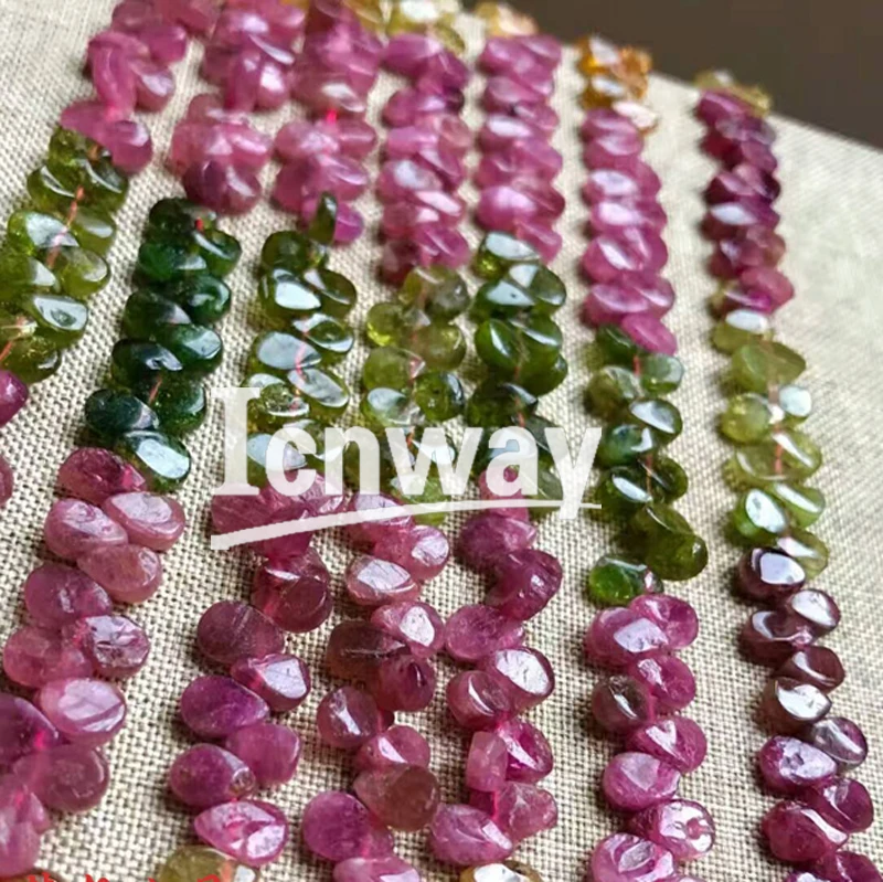 

Natural Round Tourmaline Beads For Jewelry Making 6*3mm waterdrop 15inches DIY Jewellery necklace bracelet earring Wholesale