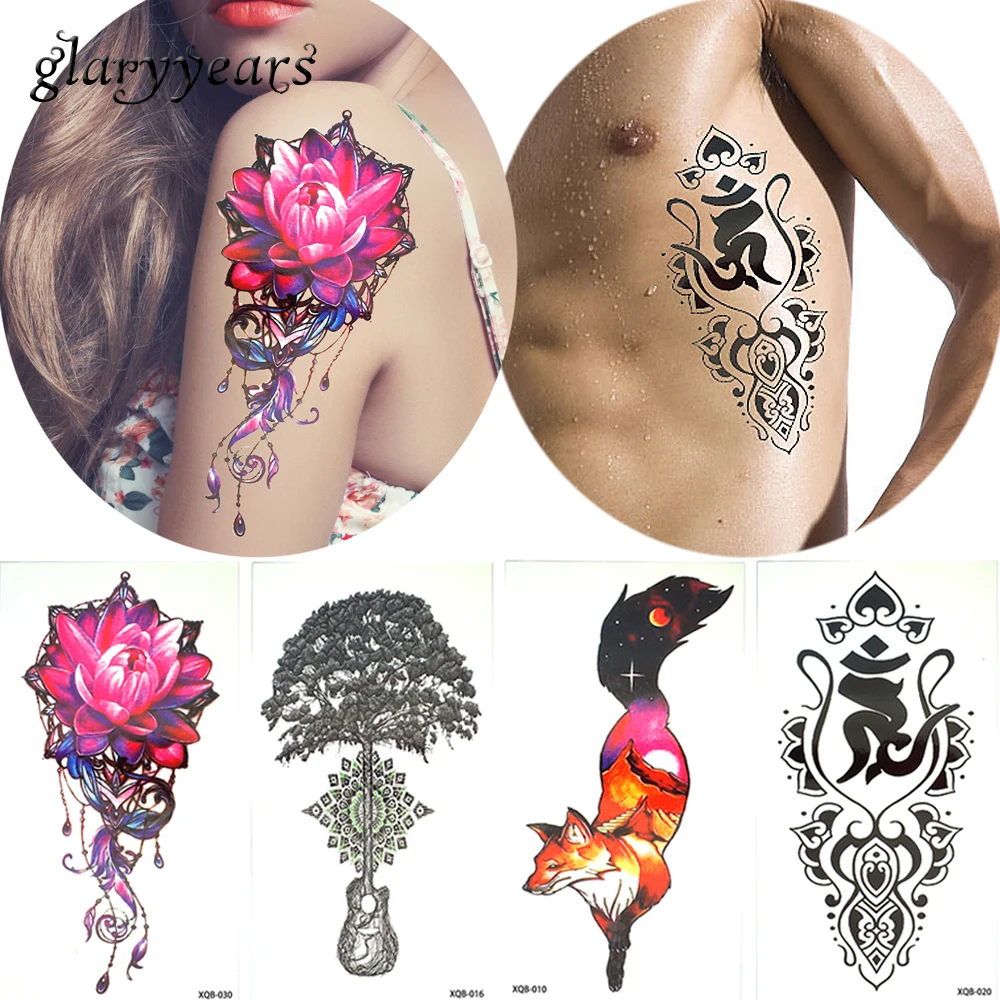 

3 Pieces/set Flower Arm Tattoo Decal Body Art Beauty Women Life of Tree Temporary Tattoo Sticker Fake 14 Designs XQB Combination