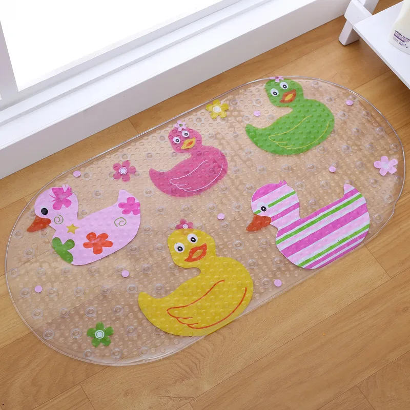 Preise 38*69CM PVC Shell Nicht slip Bath Matte Massage Dusche Pad mit Saugen Cartoon Kind Bad Matte bad Teppich matten badewanne Matte