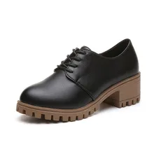 2019 New Fashion Style Women Heels Single Shoes Woman Platform Pumps PU Leather Women Casual Shoes Zapatos De Mujer