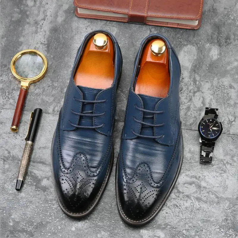 Luxury Brand Men Oxfords Shoes Wedding Party Brogue Shoes Men Dress Shoes Genuine Leather Formal Business shoes BIG size LE-31 Luxury Brand Men Oxfords Shoes Wedding Party Brogue Shoes Men Dress Shoes Genuine Leather Formal Business shoes BIG size LE-31