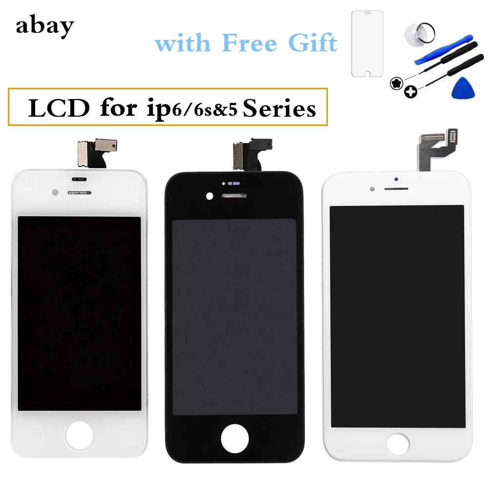 ЖК-дисплей для iPhone 6S 6 5 5C сенсорный ЖК-экран в сборе экран Pantalla + закаленное стекло