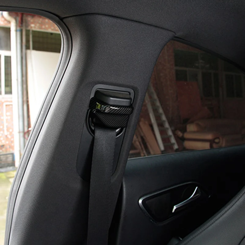 2 шт углеродного волокна шаблон ABS покрытие ремня безопасности отделка для Mercedes Benz B класс GLA класс W117 C117 W246