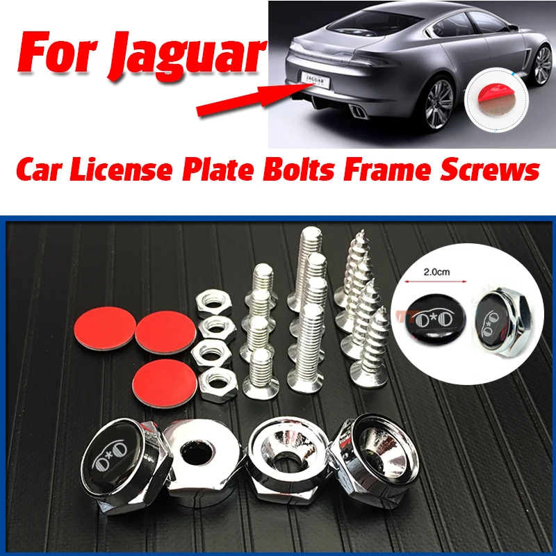

New Bolts Car License Plate Frames Tag Cap Screw Caps Car Accessories For Jaguar XF XJ XJS XK S-TYPE X-TYPE XJ8 XJ XF XJL decals