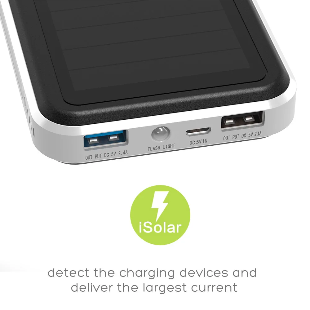 Все мощности S power Bank 15000 мАч солнечное Внешнее зарядное устройство для iPhone 5 5S 6 7 plus