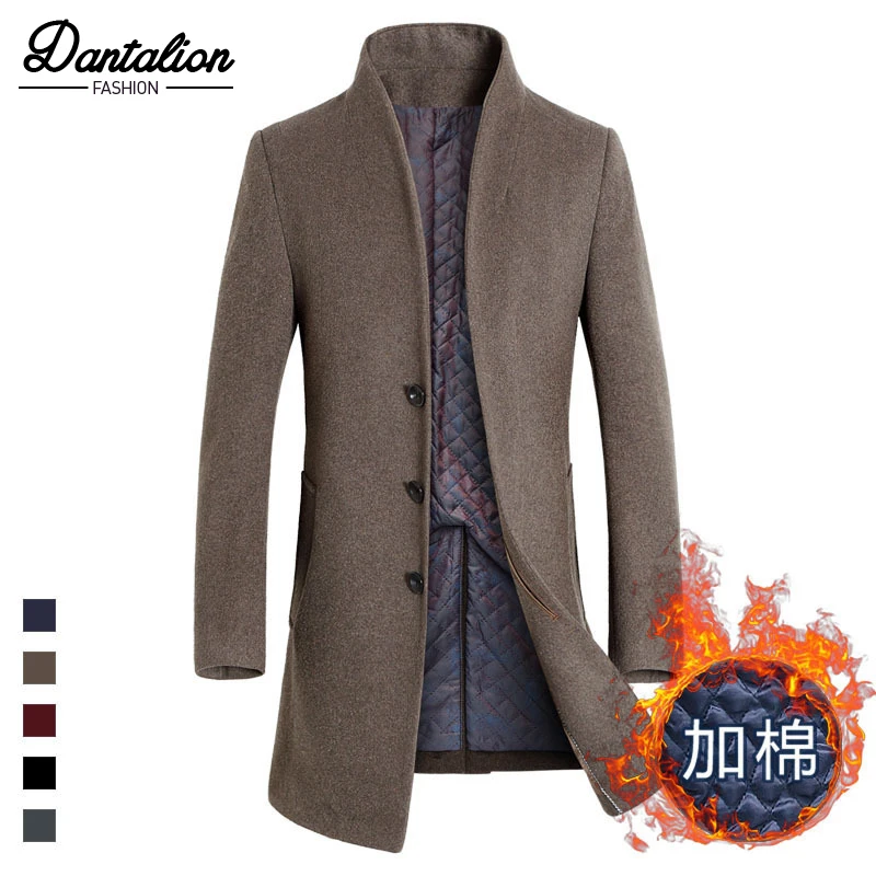 Mélanges De Nouveau noir Section Dans bleu Et Beige Coton Hommes Longue Des Épais Automne Laine Plus La Hiver 2018 ardoisé marron Manteau 7gYbfv6y