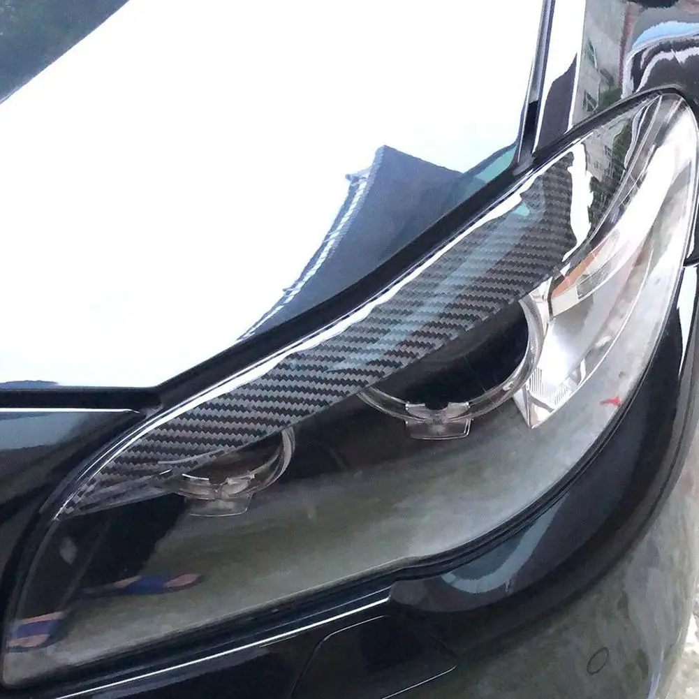 2PCSCarbonFiberHeadlightEyebrowEyelidsForF105Series20102016