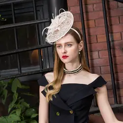 Fascinators Для женщин свадебные шапка, платье Дерби Розовые коктейльные Pillbox Шапки дамы белье мода церкви Шляпа Fedora Sinamay шляпа B-8222