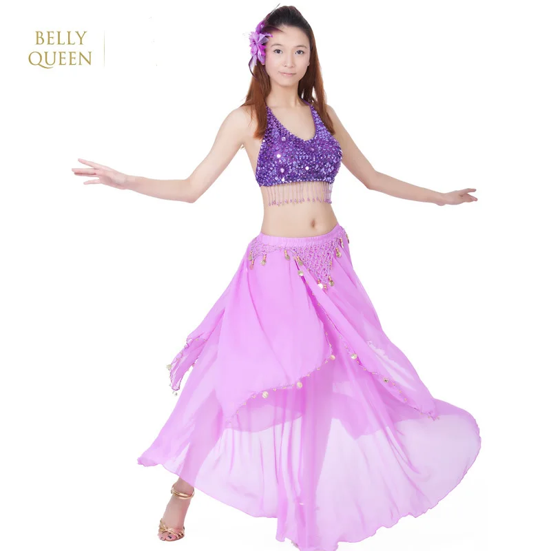 BELLYQUEEN 2 шт./компл. 15 цветов Одежда для восточных танцев живота индийское платье