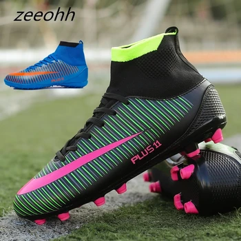 

zeeohh New Adults Men's Outdoor Soccer Cleats Shoes High Top TF/FG Football Boots Training Sports Sneakers Shoes Plus Size 35-46