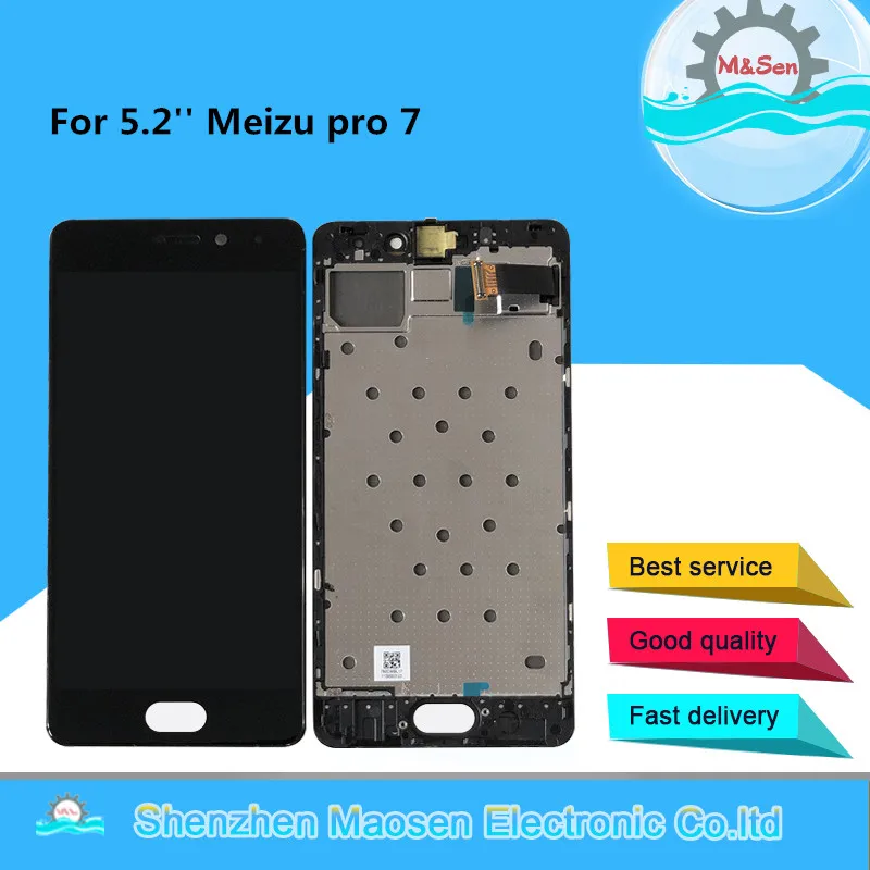 Цена Протестированный M Sen для 5,2 Meizu Pro 7 M792H M792Q AMOLED ЖК дисплей с рамкой + сенсорная панель дигитайзер для Meizu Pro7 рамка