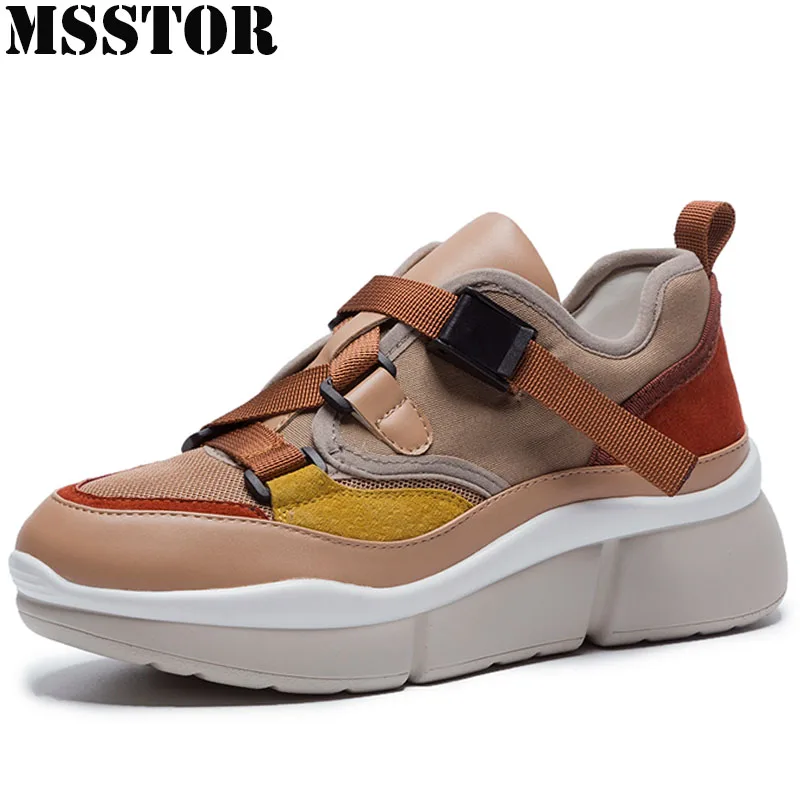 

MSSTOR 2018 Plus Size 35-42 Women's Running Shoes Leather Women Sport Shoes Woman Brand Athletic Casual Fashion Ladies Sneakers