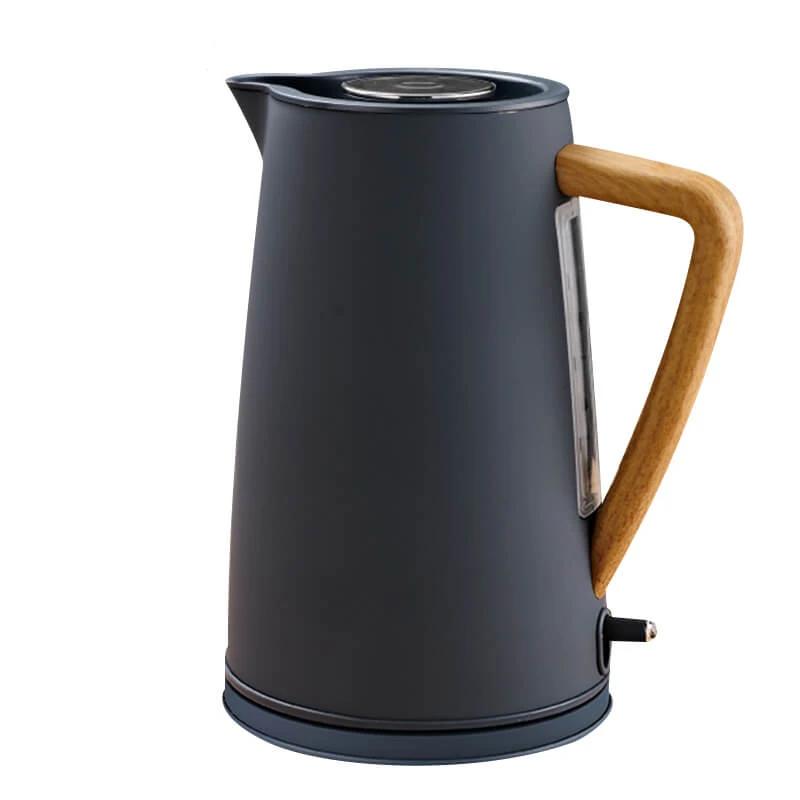 

Stainless Steel Electric Kettle with Wooden Plastic Handle 1.7L #304 Food Grade SS Heating Water In 5 Minutes 1800W