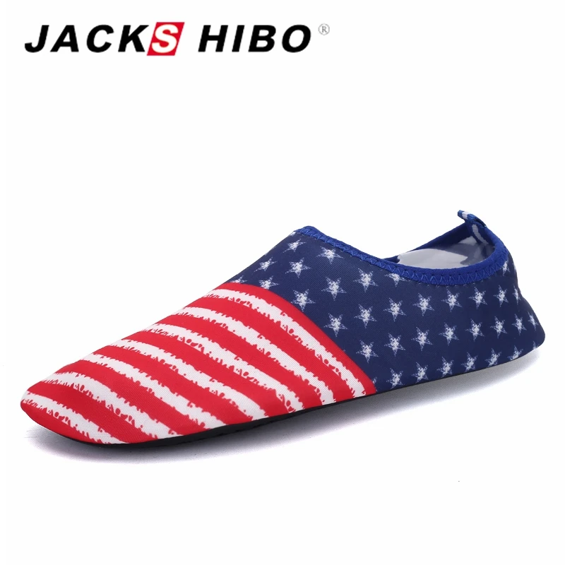

JACKSHIBO Water Sport Sneakers Novelties Men Slip on Footwear Men's Beach Shoes for Swimming Zapatos Deportivos