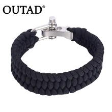 OUTAD черный Para шнур веревка Открытый выживания браслет Кемпинг Стальная скоба пряжка безопасности выживания веревка