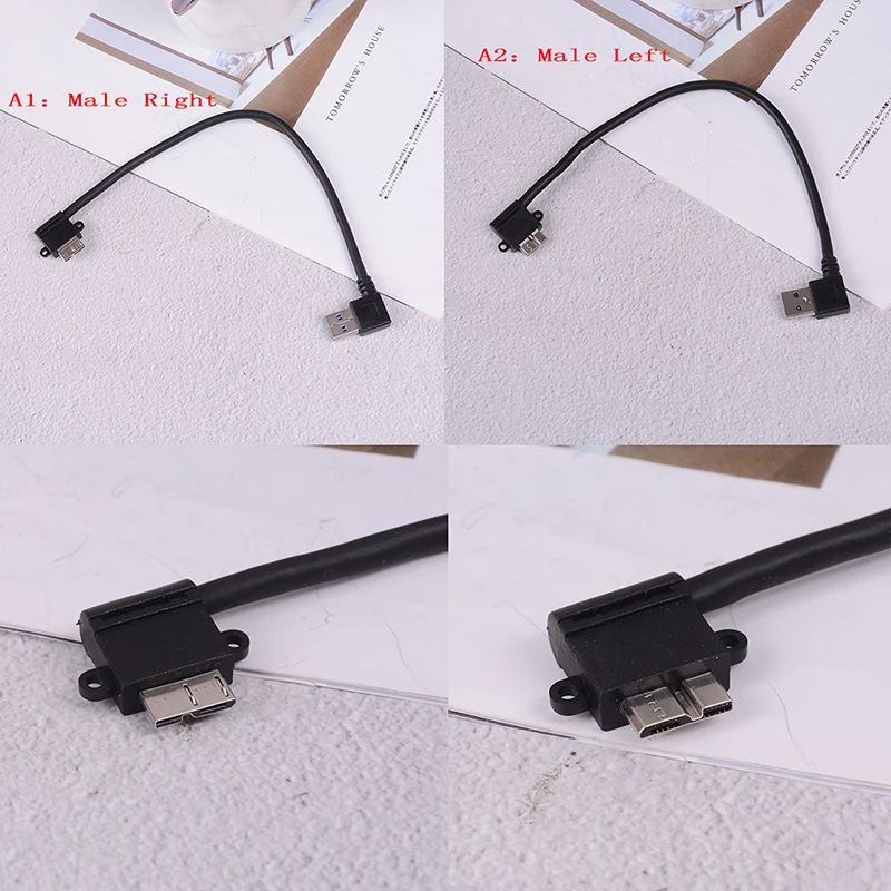 1 шт. 20 см левый/правый угловой 90 градусов Usb 3 0 A штекер Micro B Мужской кабель