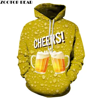

Yellow Beer stout Men Hoodies Sweatshirt Loose CHEERS Brand 2019 3d Pullover Casual Drop Ship Long Sleeve Streetwears ZOOTOPBEAR