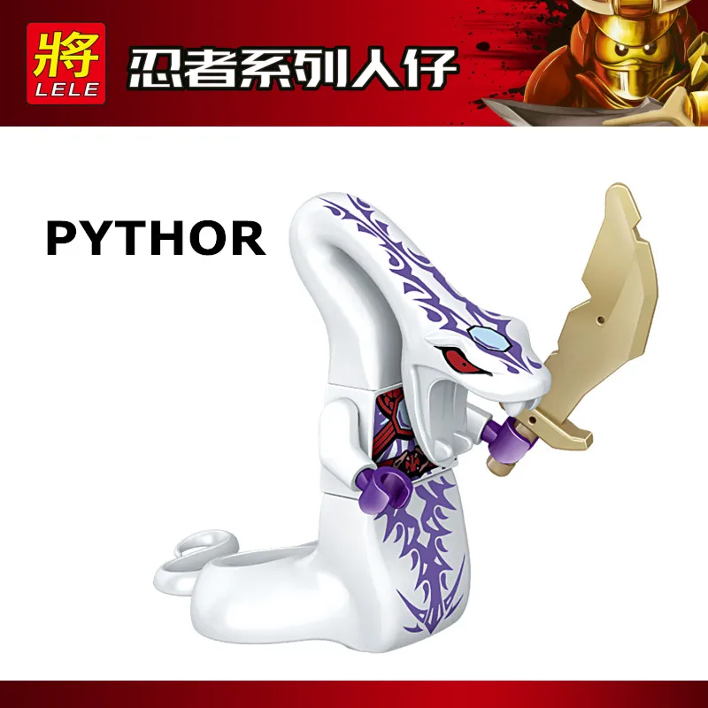 8 шт. ninjagoo строительные блоки в виде змеи Basilisk Recovery фильм Pythor Choprai Bytar кирпичи