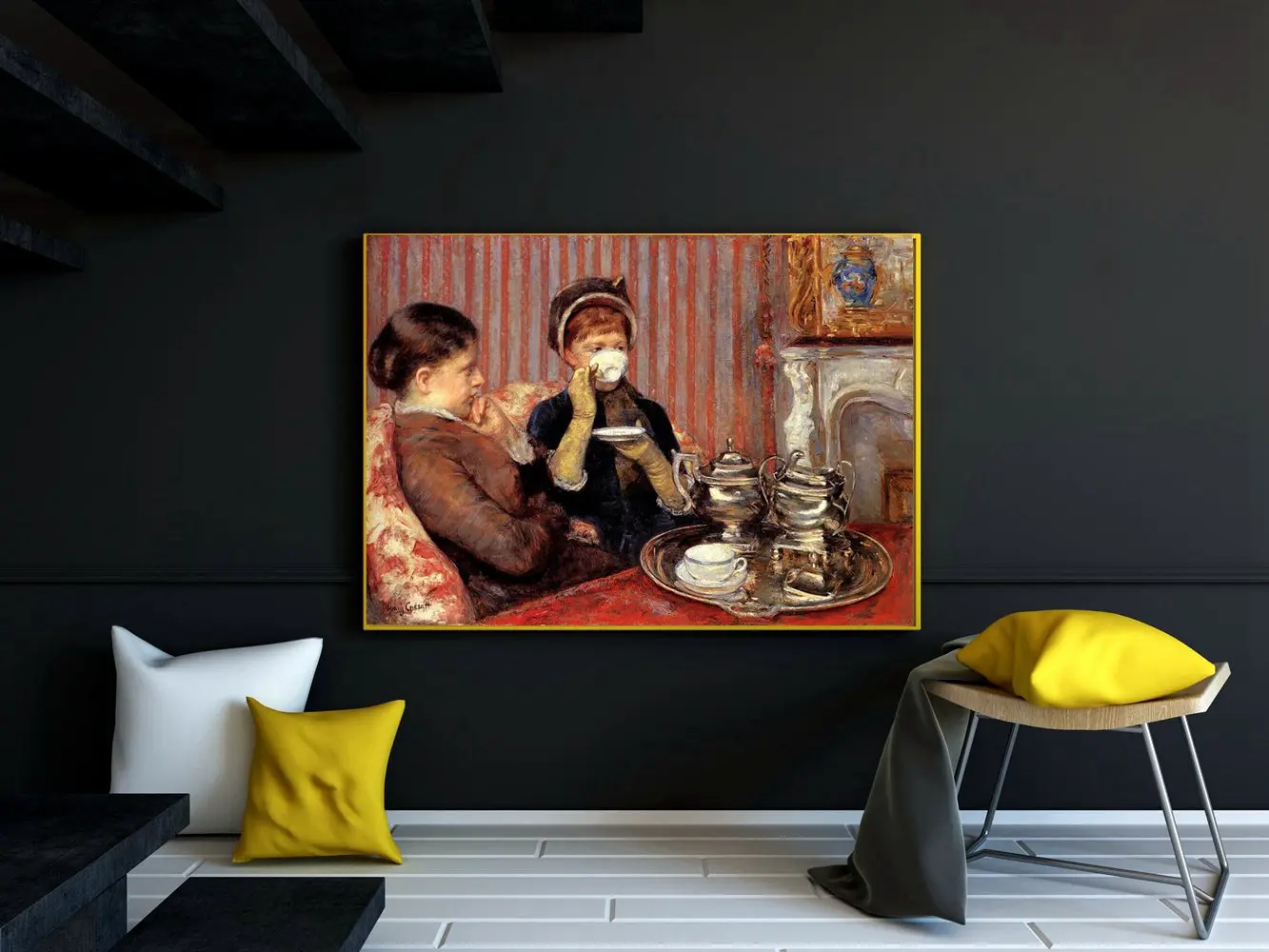 Винтажное украшение для дома Мэри Стивенсон Кассат Картина на холсте Репродукция "чай" картина маслом на холсте Ручная роспись настенная живопись