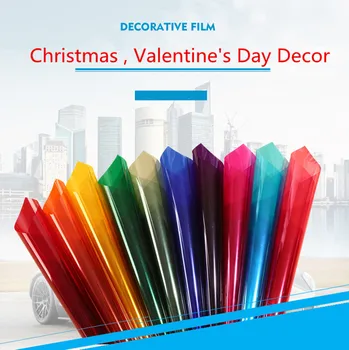 

Fashionable Colorful Decorative Window Film Low Reflective Transparent Colored Window Tint Film for Building Windows 30m Long