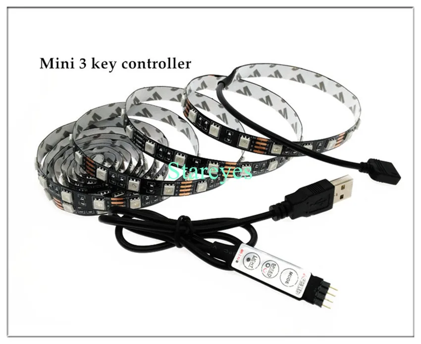 SMD 5050 DC5V USB RGB Светодиодная лента 30 светодиодный/м светильник Гибкая IP20 IP65 водонепроницаемая лента 1 м 2 м 3 м 4 м 5 м Пульт дистанционного управления для ТВ фона