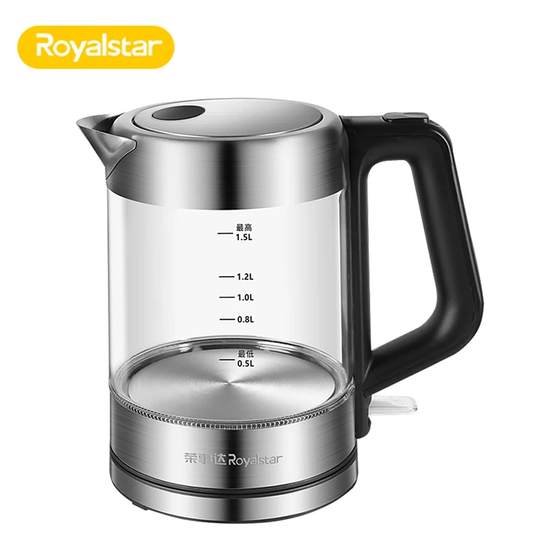 Royalstar 1.5L Стекло Электрический чайник автоматически отключается