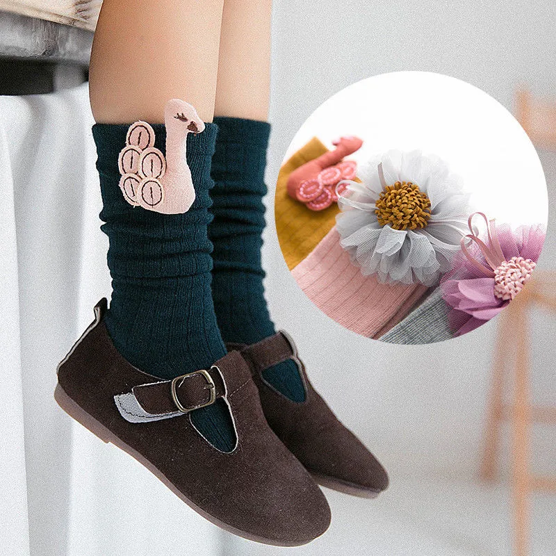 

Toddler Kid Baby Girl Knee High Long Socks Hot Sale Autumn Winter Bow Cotton Casual Socks For 1-8 Years Kids Girls Soft Sock New