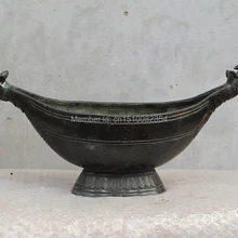 1" Китайский кунг-фу старый Бронзовый двуглавый дракон трансфер Медицины раствор статуя